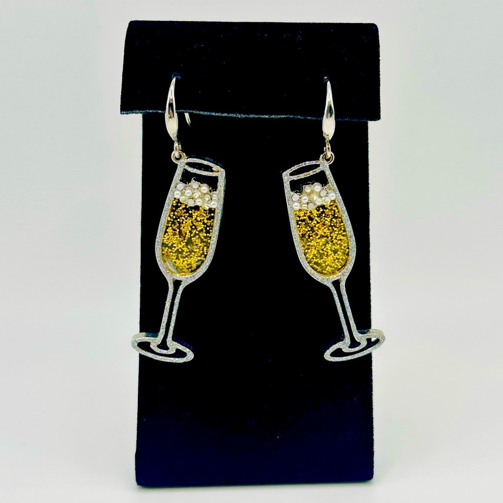 SUGARFIX by BaubleBar Sparkle Champagne Glass Earrings